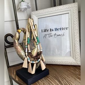 Bohemian Beaded Double Layered Multicolored Statement Necklace